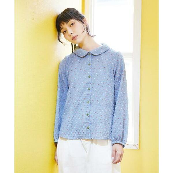 Jocomomola / ホコモモラ エンボスドットブラウス