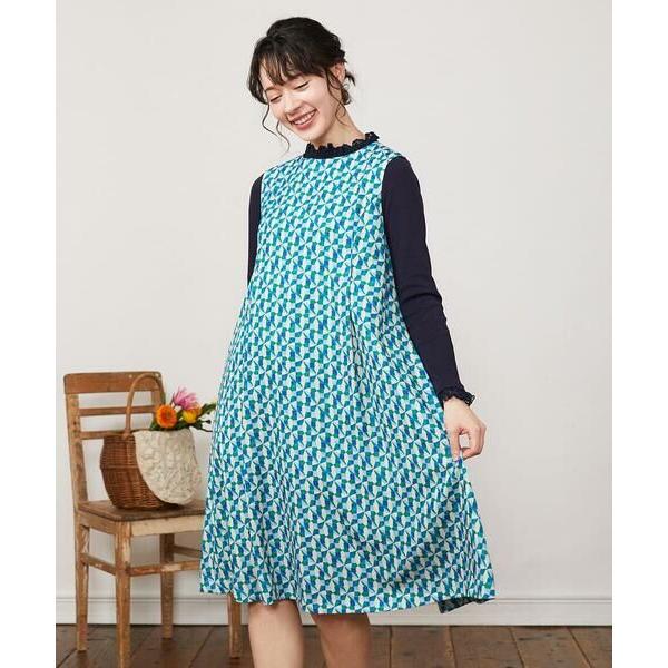 Jocomomola / ホコモモラ Rojo carmin プリントノースリーブワンピース