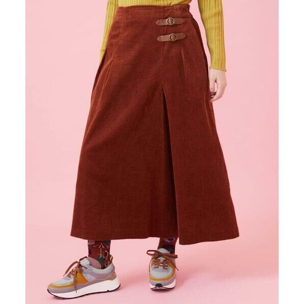 Jocomomola / ホコモモラ コーデュロイ ラップ風デザインスカート