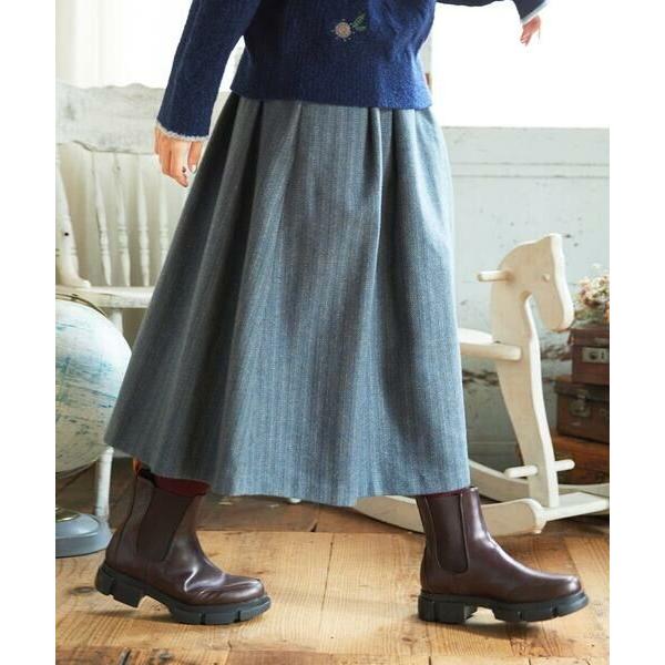 Jocomomola / ホコモモラ Huellas de aves へリンボーンタックフレアスカー...