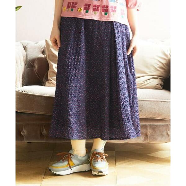 Jocomomola / ホコモモラ エンボスドットフレアスカート