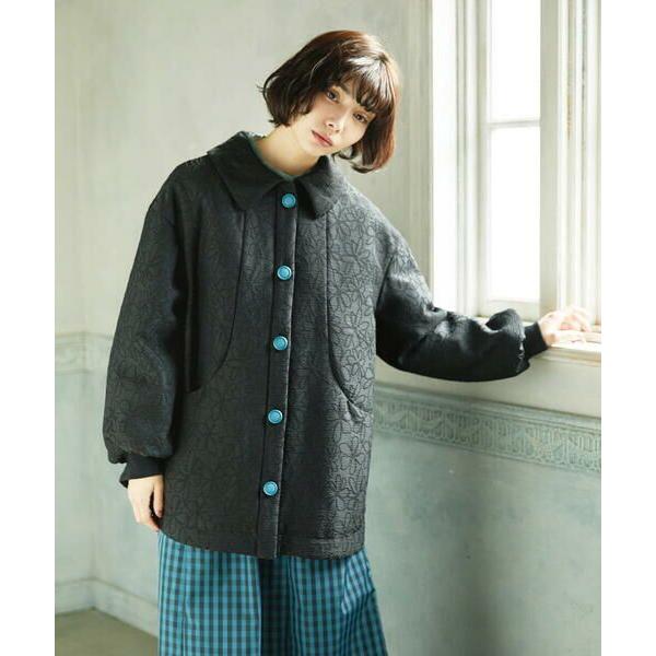 Jocomomola / ホコモモラ Linea フラワージャカード 中綿入りコート