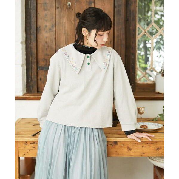 Jocomomola / ホコモモラ Aventura セーラーカラーアニマル刺繍入りカットソー