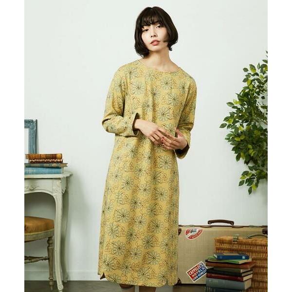 Jocomomola / ホコモモラ Crisantemo curvo フラワー総刺繍ワンピース