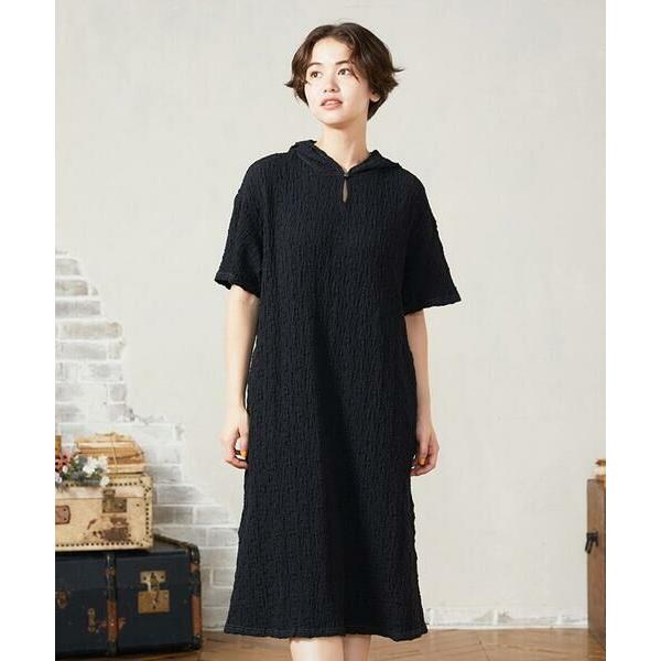 Jocomomola / ホコモモラ シャーリングカットソーフード付きワンピース