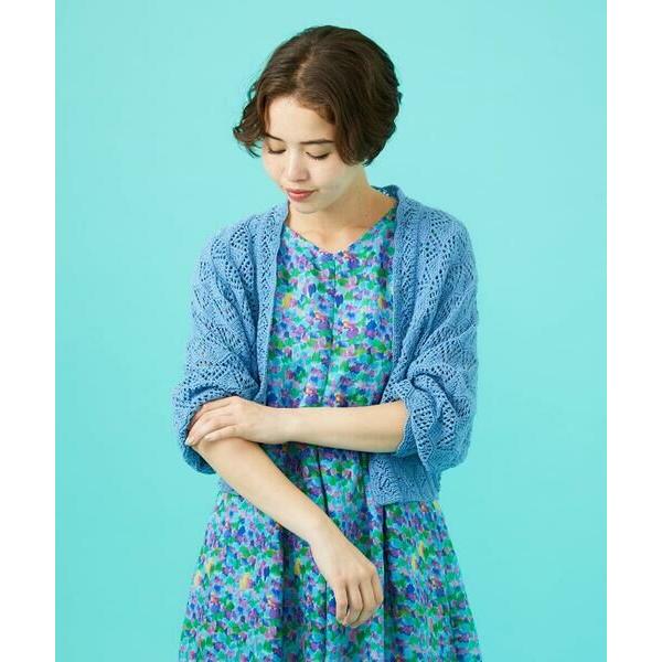 Jocomomola / ホコモモラ コットンリリヤーン ショート丈ニットカーディガン