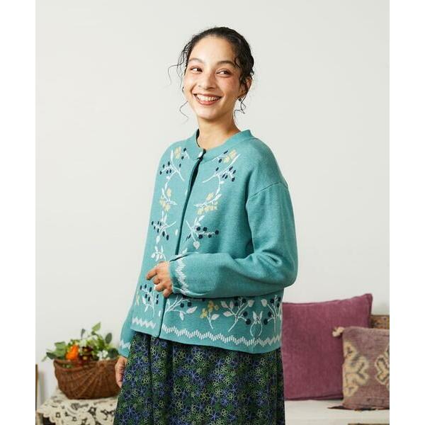 Jocomomola / ホコモモラ El galgo フラワーモチーフニットカーディガン