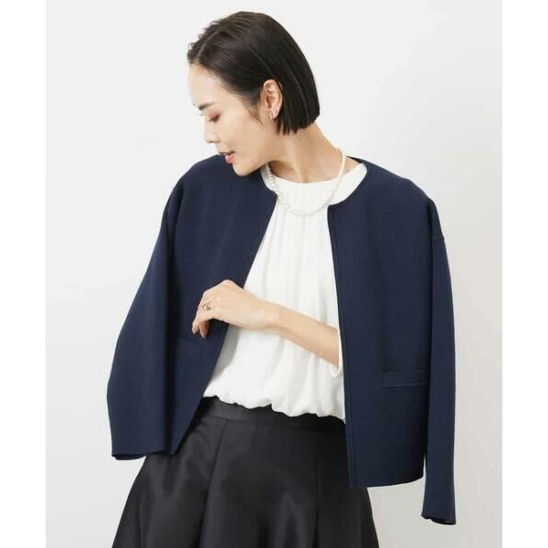 MICHEL KLEIN / ミッシェルクラン ノーカラーニットジャケット