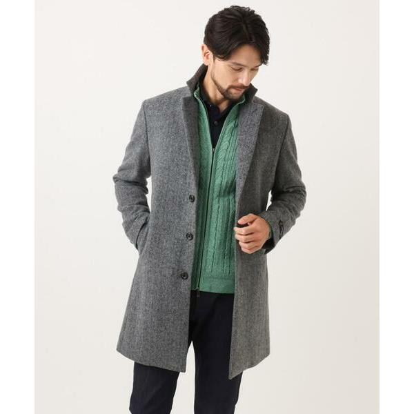 MICHEL KLEIN HOMME / ミッシェルクランオム ウールヘリンボンチェスターコート