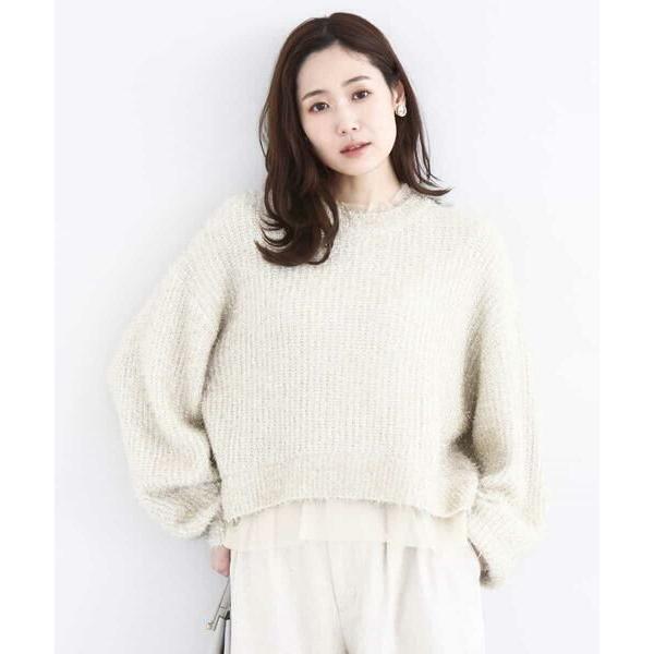 MK MICHEL KLEIN / エムケーミッシェルクラン ミニフリルデザインキラキラニット/洗え...