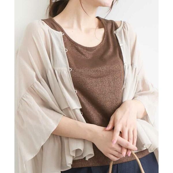 MK MICHEL KLEIN / エムケーミッシェルクラン ラメタンクトップ/UVカット/洗える