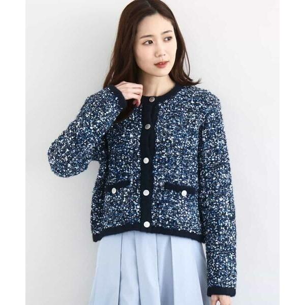 MK MICHEL KLEIN / エムケーミッシェルクラン ツイードニットジャケット/洗える