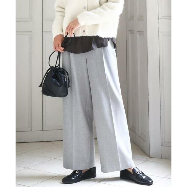 MK MICHEL KLEIN / エムケーミッシェルクラン ツイード調両面起毛ワイドパンツ/洗える