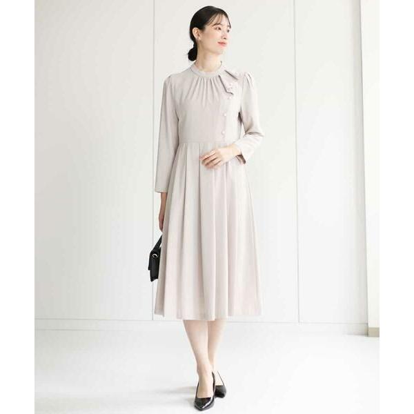 MK MICHEL KLEIN / エムケーミッシェルクラン サテンジョーゼットパール調ドレープデザ...