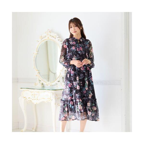 Rose Tiara / ローズティアラ シフォンプリントワンピース