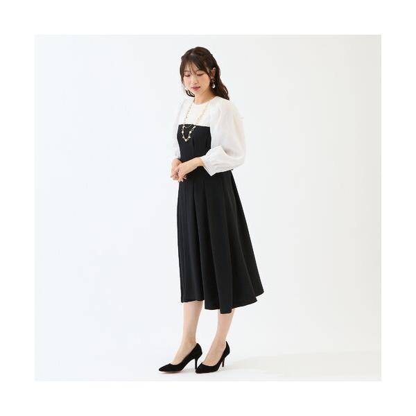 Rose Tiara / ローズティアラ 【接触冷感/シワになりにくい】配色切替プリーツワンピース