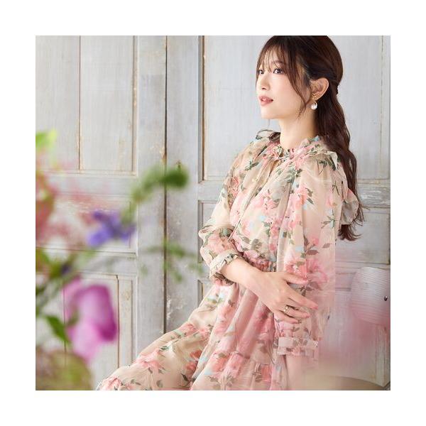 Rose Tiara / ローズティアラ 【手洗いOK】ボタニカル風フラワーワンピース