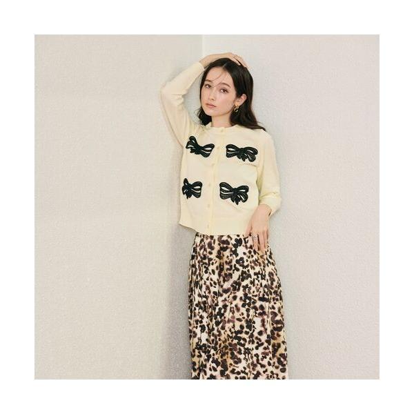 Rose Tiara / ローズティアラ フラットリボンモチーフ付きカーディガン