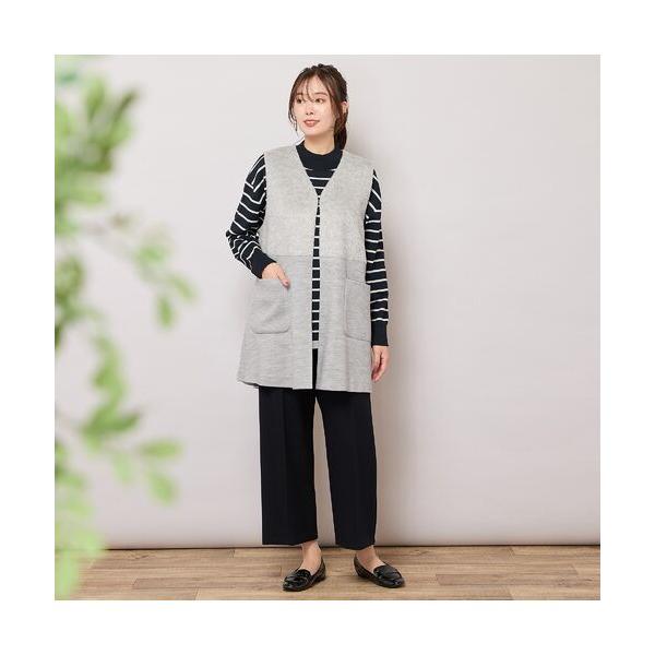 PISANO / ピサーノ Vネック・シャギー切り替えニットソージレ