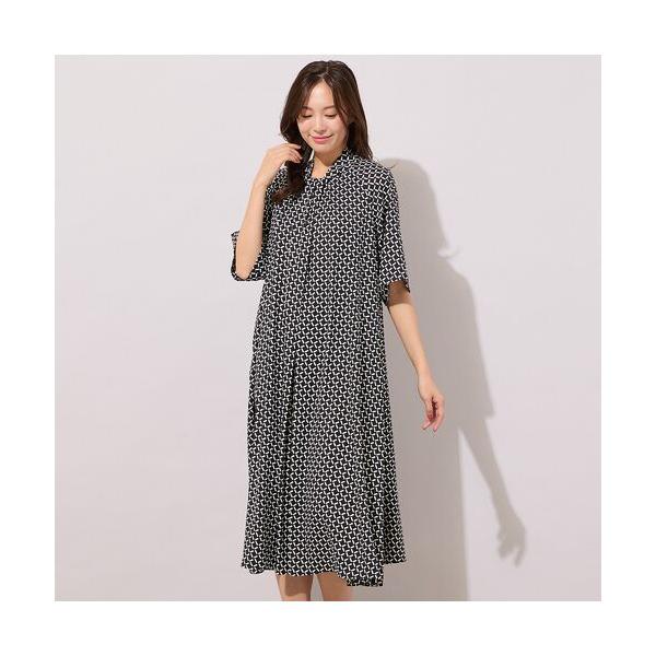 PISANO / ピサーノ 【手洗いOK】幾何柄フロントタックドレス