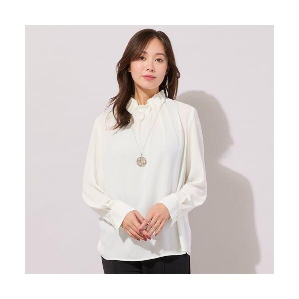 PISANO / ピサーノ 【手洗いOK】アムンゼン・ギャザー・ハイネックブラウス（無地)