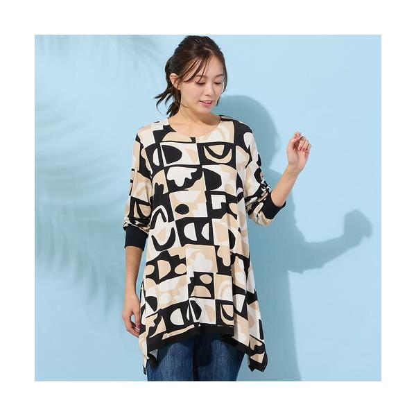 PISANO / ピサーノ 【手洗いOK】テントライン・プリントカットソー