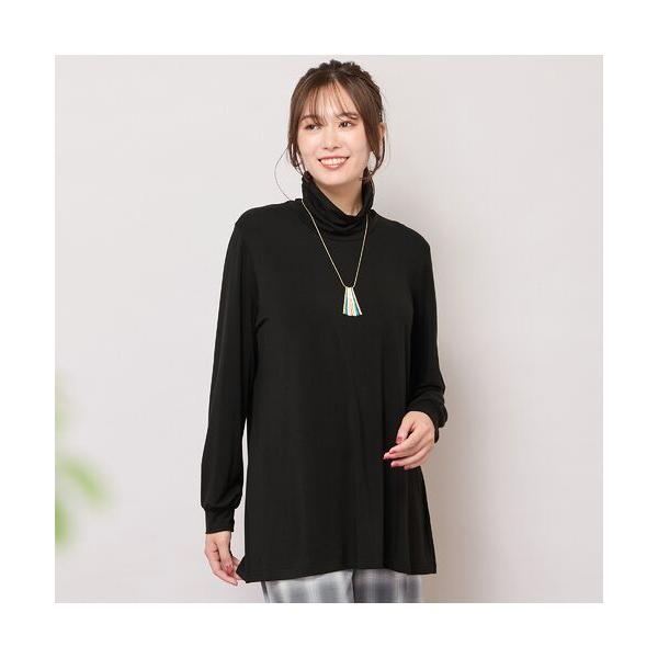 PISANO / ピサーノ 【手洗いOK・吸湿発熱】ハイネックカットソー（ブラック）