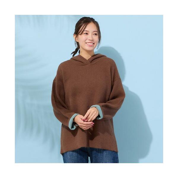 PISANO / ピサーノ ＦＯＸブレンドダブルフェイス・フーディーニット