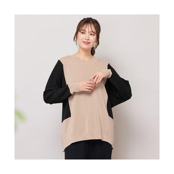 PISANO / ピサーノ バイカラー配色・ドルマンスリーブニット