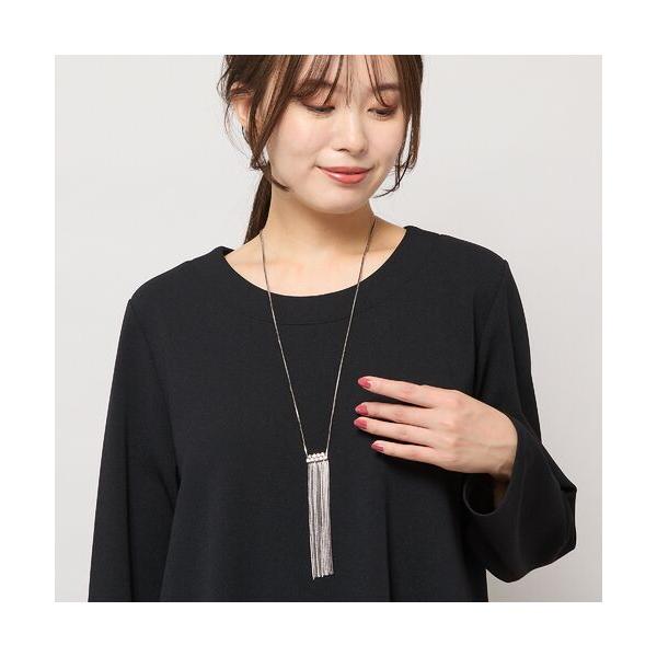 PISANO / ピサーノ ビジュー調パーツ付きスウィングチェーンネックレス