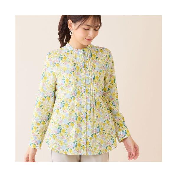 LOBJIE / ロブジェ 【洗える・綿100%】小花柄綿ローンシャツ