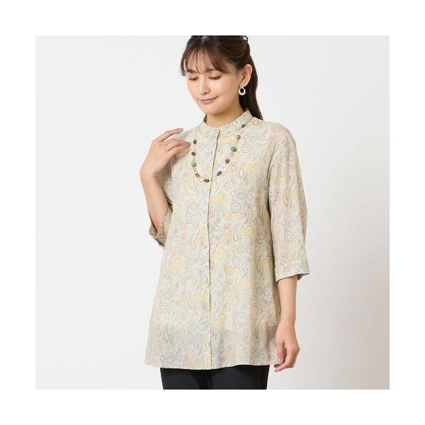 LOBJIE / ロブジェ 【リバティプリント・洗える・綿100%】ペイズリー柄チュニックシャツ