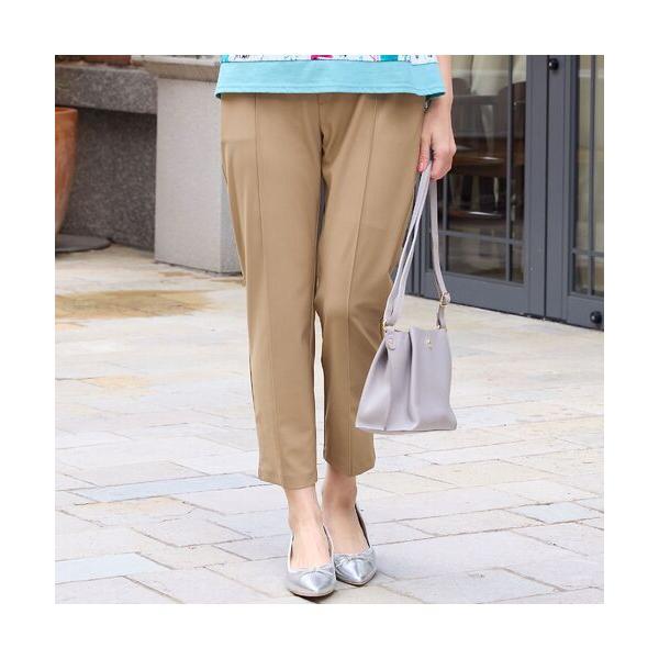 LOBJIE / ロブジェ 【洗える・接触冷感・S〜LLサイズ】フロントピンタック　クロップドパンツ