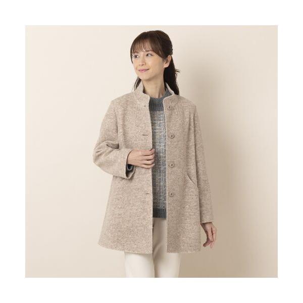 LOBJIE / ロブジェ 〔イタリア製素材〕スライバーツイルスタンドカラーコート