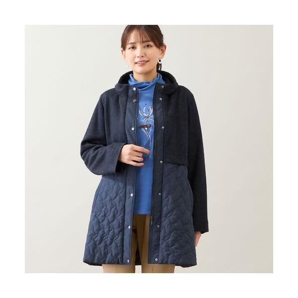 LOBJIE / ロブジェ ニット×キルティングコート（ダークブルー）