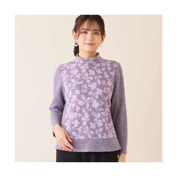 LOBJIE / ロブジェ 【洗える・日本製・アンサンブル可】フラワーオパールカットソー