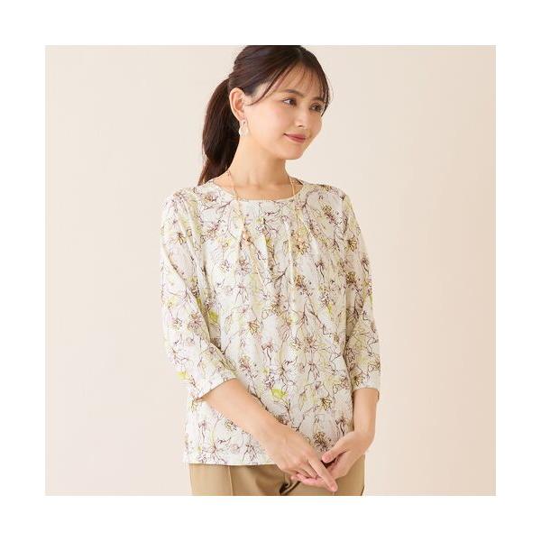 LOBJIE / ロブジェ 【洗える・アンサンブル可】花柄カットソー