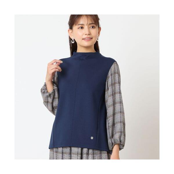 LOBJIE / ロブジェ 【洗える・セットアップ可能】袖グレンチェックプルオーバー