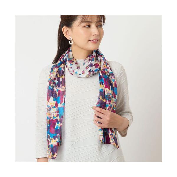 LOBJIE / ロブジェ 【シルク100%】シアーチェックシルクストール