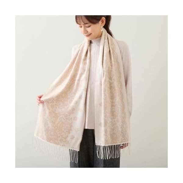 LOBJIE / ロブジェ 【洗える・日本製】ソフトタッチ ジャカードマフラー