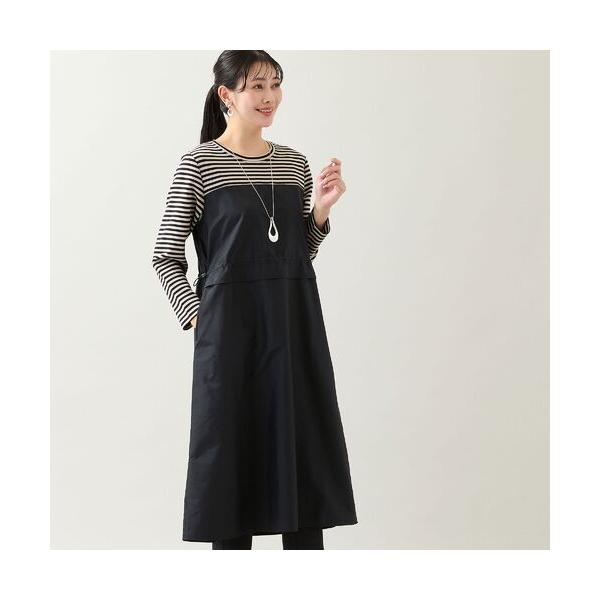 missel / ミゼール 【洗える・体型カバー・L〜4Lサイズ】ドッキングワンピース（ボーダー）