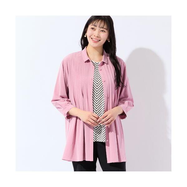 missel / ミゼール 【洗える・接触冷感・L〜4Lサイズ】Soalonピンタックシャツ