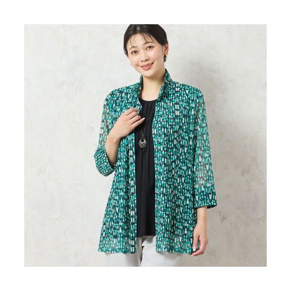 missel / ミゼール 【洗える・アンサンブル可能】幾何柄チュールシャツ