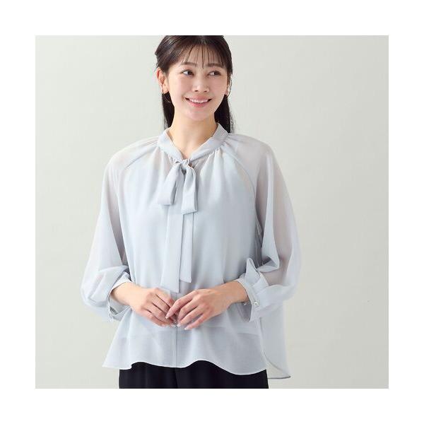 missel / ミゼール 【洗える・セットアップ可・L〜4Lサイズ】ジョーゼットボウタイブラウス