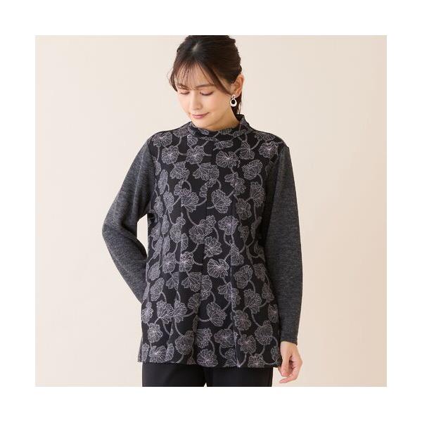 missel / ミゼール 【洗える・アンサンブル可・3L/4Lサイズあり】ソフトニット花柄カットソ...