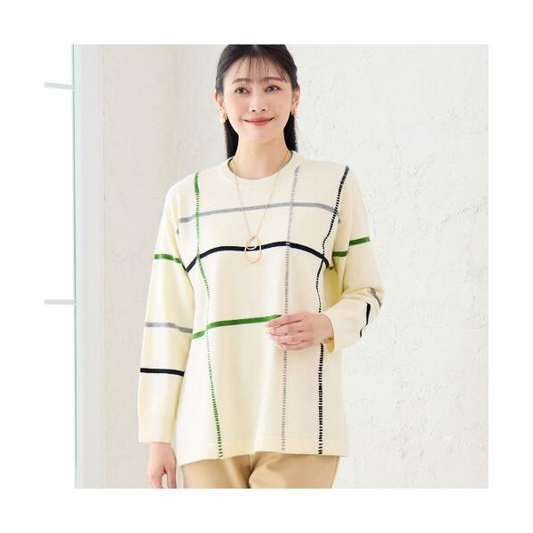 missel / ミゼール ステッチ風チェックセーター