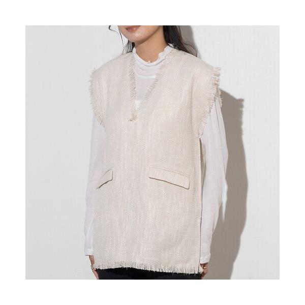 EUCLAID / エウクレイド ツイードＶネックジレ