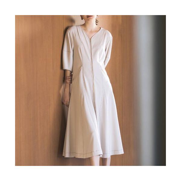 EUCLAID / エウクレイド フロントファスナージョーゼットワンピース