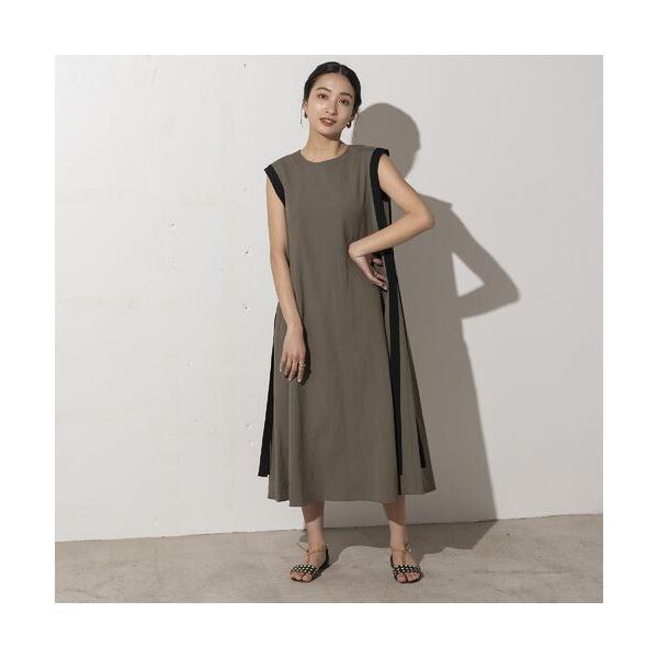 EUCLAID / エウクレイド バイカラーリネンワンピース