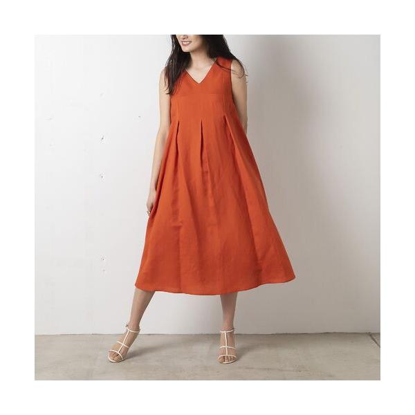 EUCLAID / エウクレイド 麻素材ネックベルトワンピース【無地】
